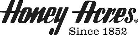A simple text logo stating Honey Acres Since 1852 in black text.